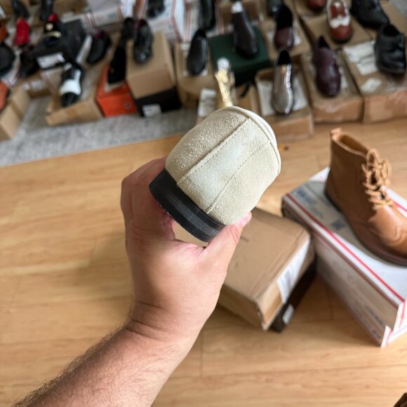 Santimon Mens US 8, 11 Beige Suede Casual Plain Loafers for Formal Occasions Wed - Picture 7 of 13